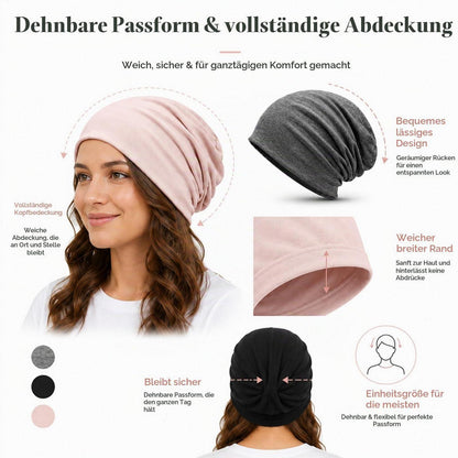 3er Set Damen Strickmützen, dünn & weich, für alle Jahreszeiten