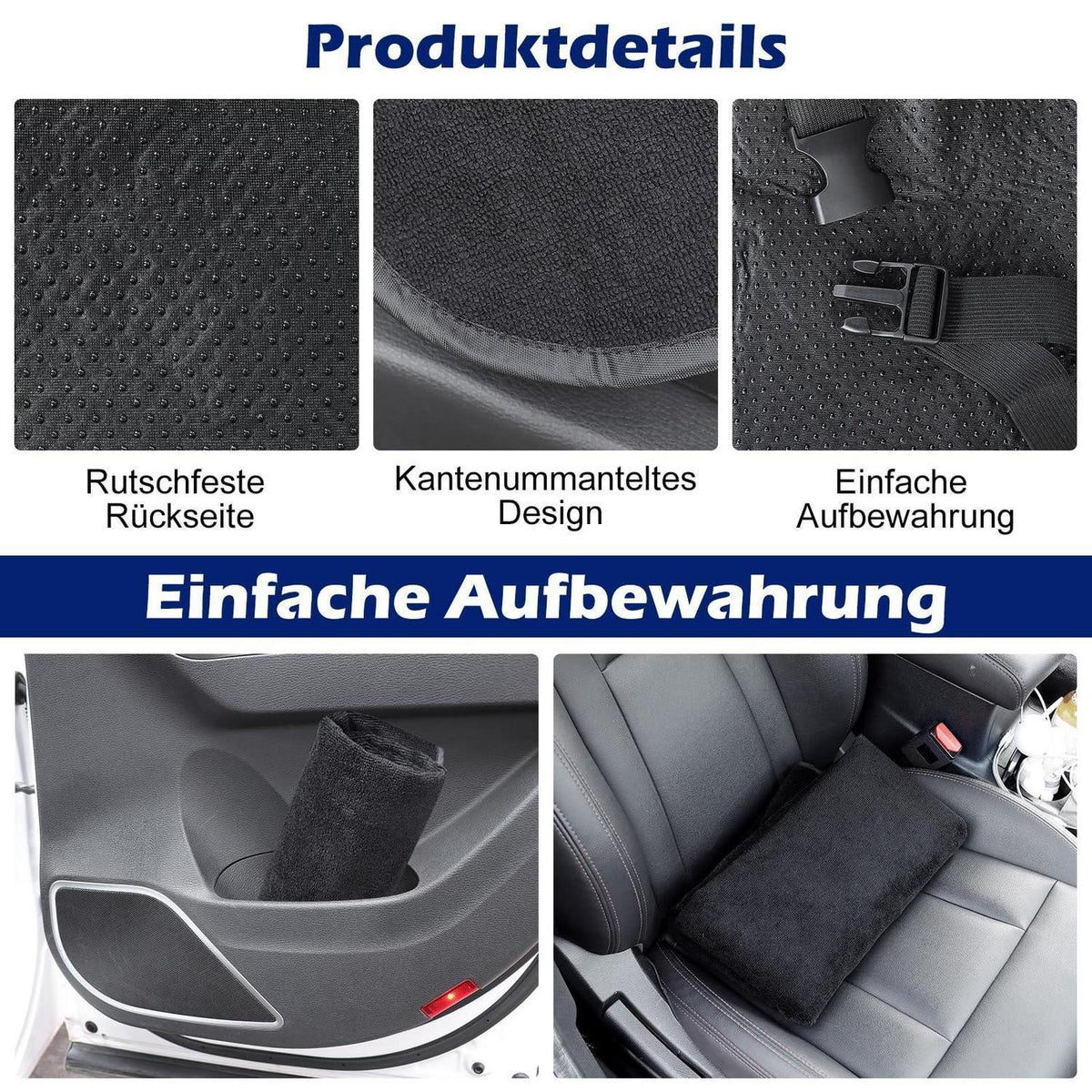 Wasserdichte Autositzbezüge 2er-Pack Schwarz