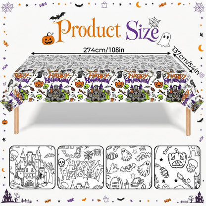 Halloween Ausmal-Tischdecke interaktiv 137x274 cm