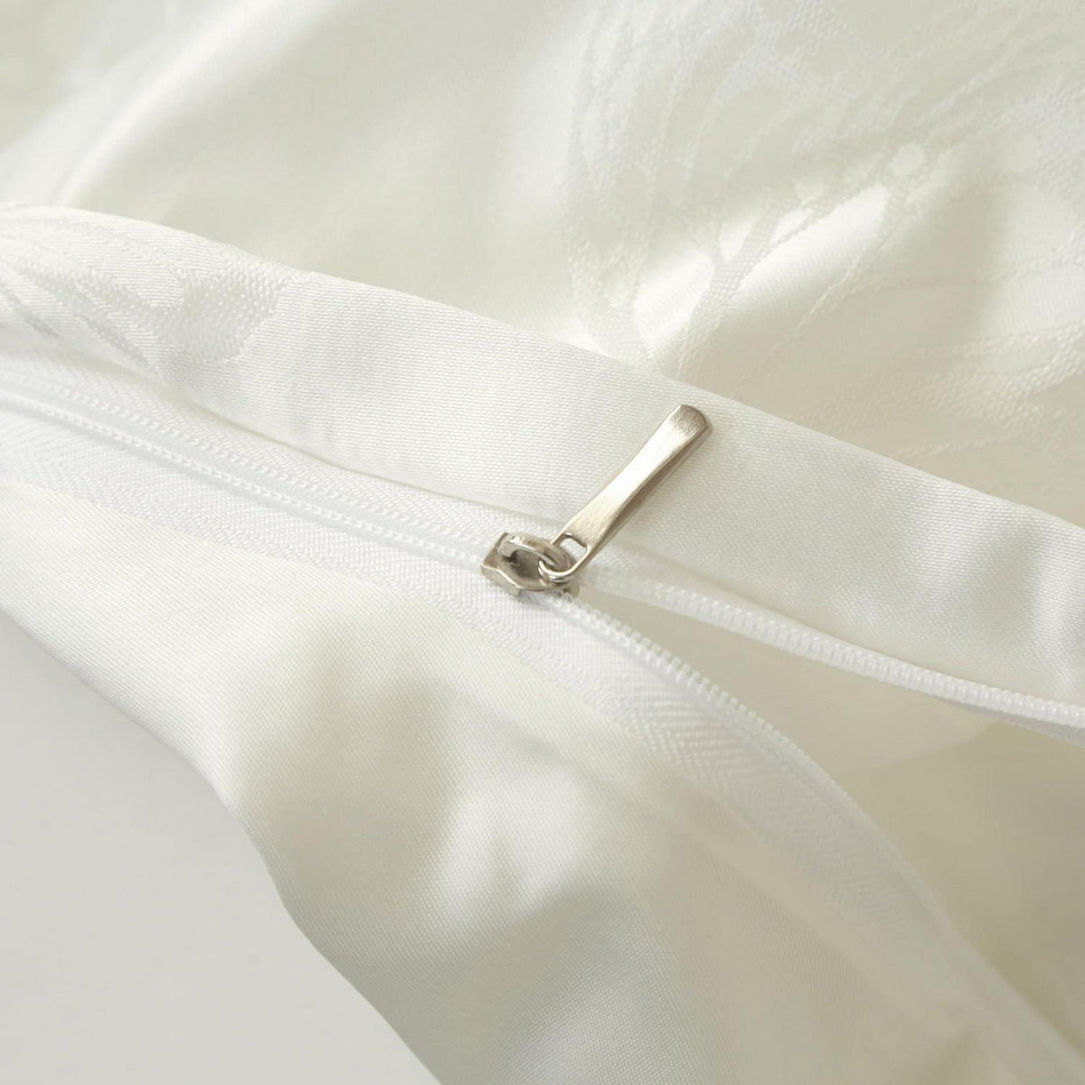 Satin Bettwäsche Set 135x200 Weiß Creme Schmetterling Jacquard