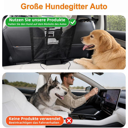 Hundegitter Auto mit Tasche & Netz – 65x59cm Mittel