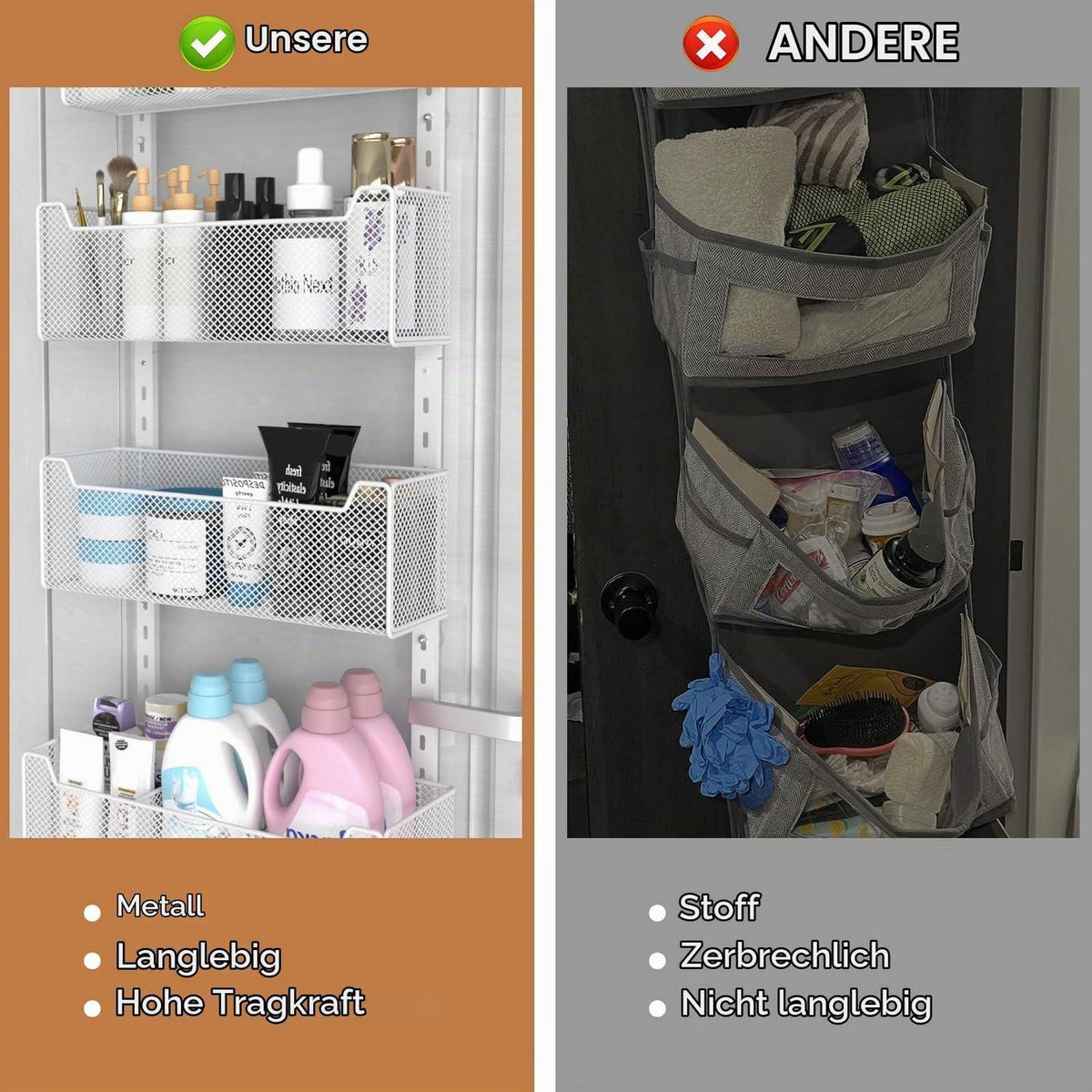 Über-Tür-Vorratsschrank-Organizer 8-stufig Weiß