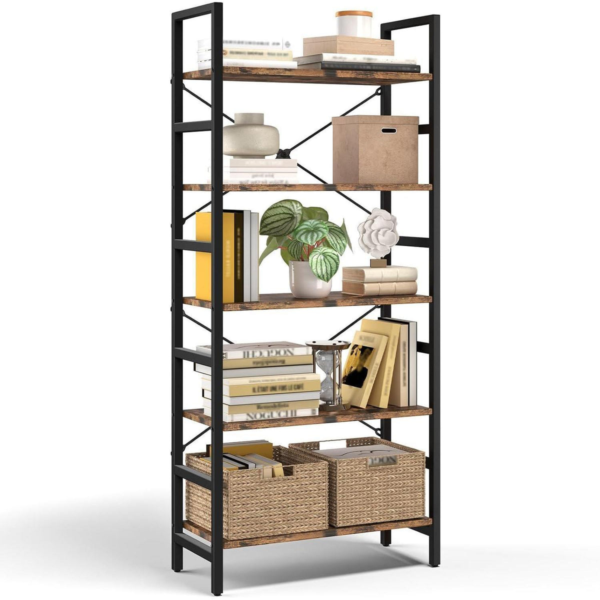 5-Ebenen Bücherregal | Standregal für Küche & Wohnzimmer