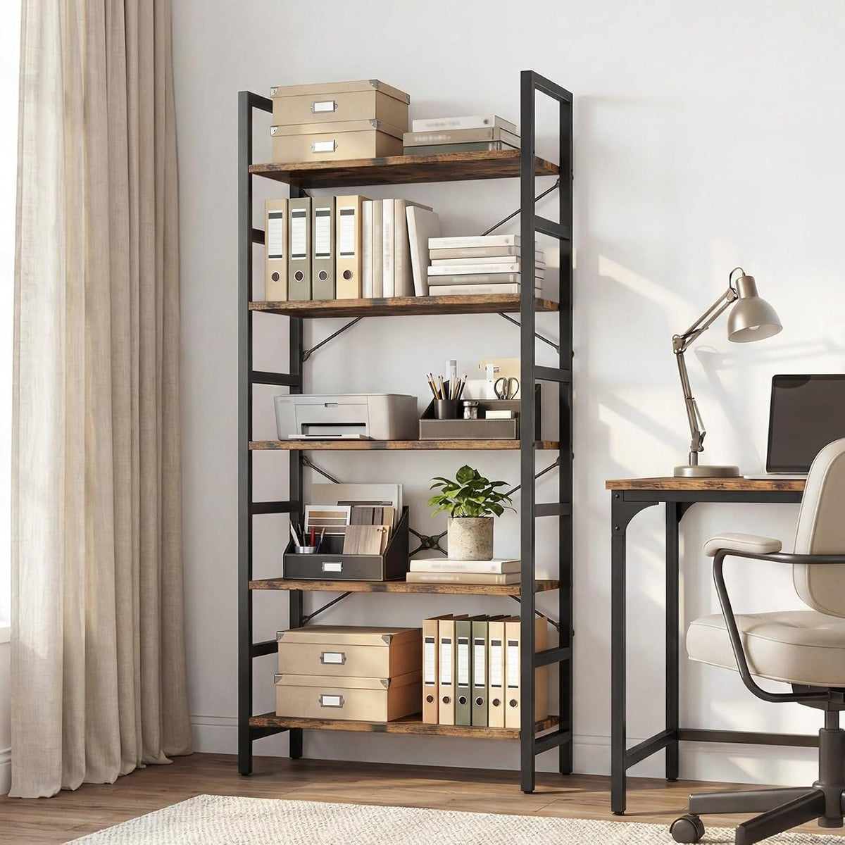 5-Ebenen Bücherregal | Standregal für Küche & Wohnzimmer