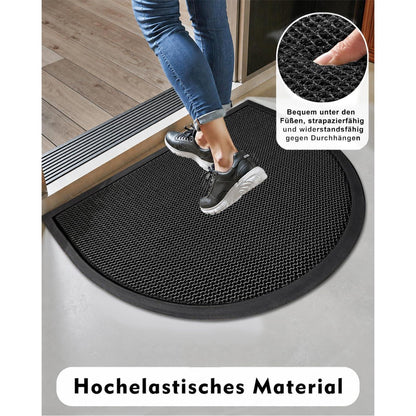 Fußmatte Halbrund 43x76 cm - Rutschfest & Schmutzfang für Draußen