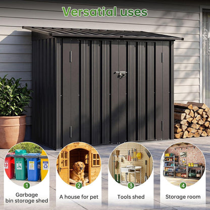 Metall-Gartenschuppen 4x2 Fuß mit Front- & Deckeltür