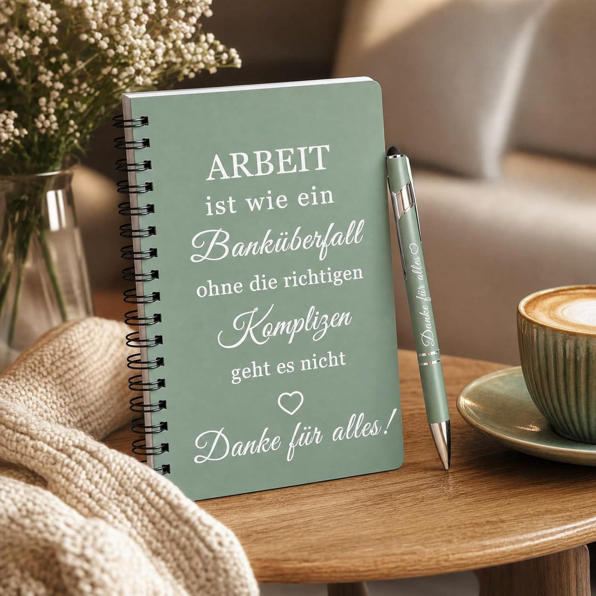 Notizbuch Set 6-teilig mit Kugelschreibern & Klee-Motiv