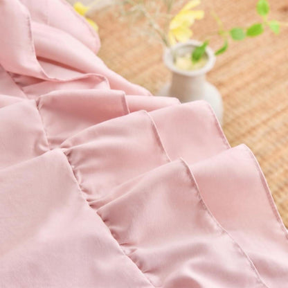 Rüschen Bettwäsche Set Rosa 200x200 + 2x 80x80cm