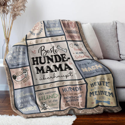 Personalisierte Kuscheldecke für Hundemamas – Weich & Flauschig