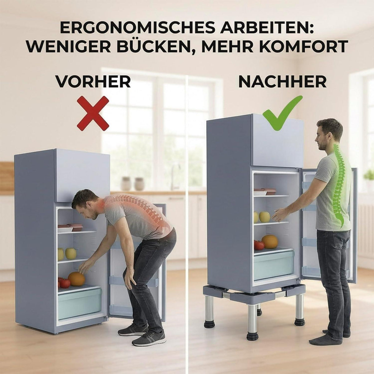 Kühlschrank Sockel Höhenverstellbar Grau – Stabil & Ergonomisch