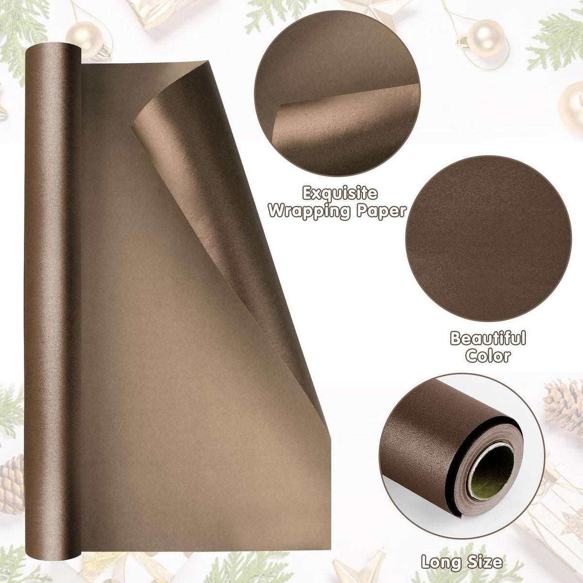 Geschenkpapier Dunkelbraun 43 cm x 10 m für alle Anlässe